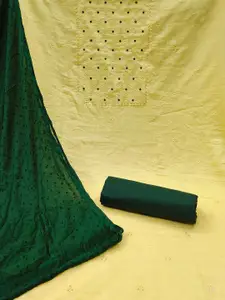 MANVAA Ethnic Motifs Embroidered Sequined Pure Cotton Unstitched Dress Material