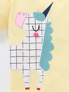 StyleCast Girls Yellow Graphic Applique Cotton T-shirt