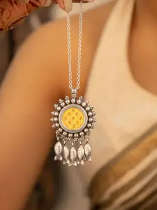 Shyle 925 Sterling Silver Mizoya Fish Drop Hand Painted Pendant