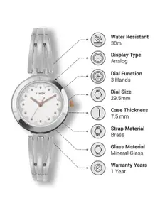 Timex Women Brass Round Dial & Silver Toned Straps Analogue Watch TWTL10310