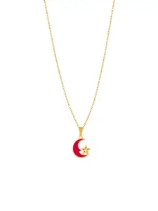 DressBerry Red Gold-Plated Pendant With Chain