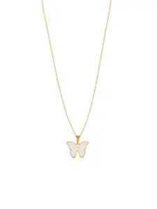 DressBerry White Gold-Plated Pendant With Chain