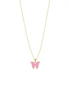 DressBerry Pink Gold-Plated Pendant With Chain