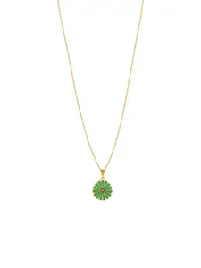 DressBerry Sea Green Gold-Plated Pendant With Chain