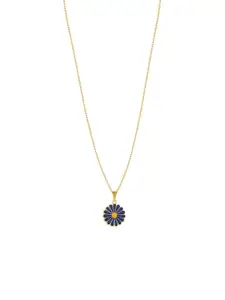 DressBerry Gold Gold-Plated Artificial Stones Studded Pendant With Chain