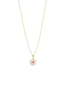 DressBerry White Gold-Plated Sun Flower Pendant With Chain