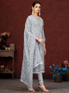 MANVAA Floral Embroidered Unstitched Dress Material