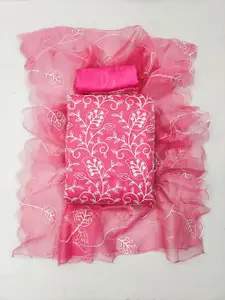 MANVAA Embroidered Organza Unstitched Dress Material