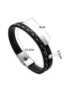 Fashion Frill Men Silver-Plated Multistrand Bracelet