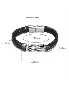 Fashion Frill Leather Silver-Plated Wraparound Bracelet