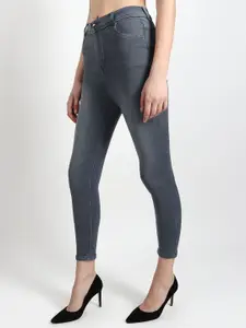 TYFFYN Women Jean Slim Fit High-Rise Heavy Fade Cropped Stretchable Jeans