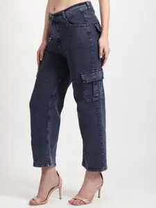 TYFFYN Women Jean Wide Leg High Rise Clean Look Light Fade Stretchable Jeans