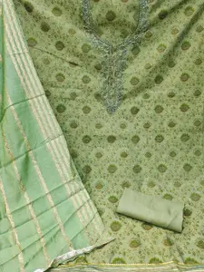 MANVAA Floral Printed Beads and Stones Unstitched Dress Material