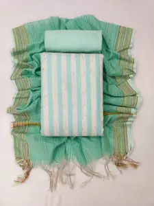 MANVAA Striped Jacquard Unstitched Dress Material