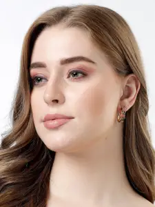 Scintillare By Sukkhi Gold-Plated Crystals Studded Circualr Hoop Earrings