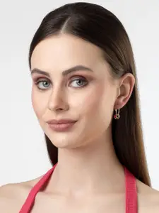 Scintillare By Sukkhi Gold-Plated Crystals-Studded Contemporary Hoop Earrings