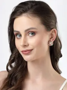 Scintillare By Sukkhi Gold Plated Floral Studs Earrings