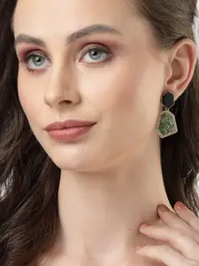 Scintillare By Sukkhi Gold-Plated Geometric Drop Earrings