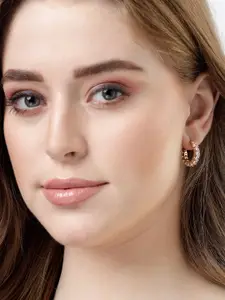 Scintillare By Sukkhi Gold Plated Crystals Studded Hoop Earrings