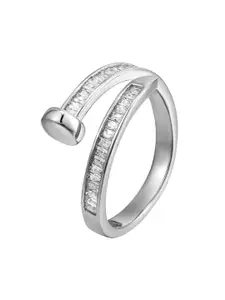 ZIVOM Silver-Plated CZ-studded Anti-Tarnish Finger Ring