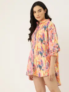 Ms.Lingies Abstract Printed Shirt Nightdress