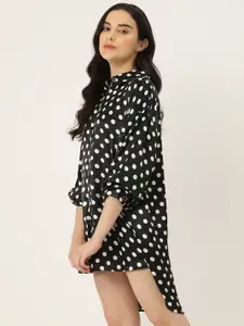 Ms.Lingies Polka Dots Printed Shirt Nightdress