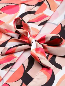 Ms.Lingies Women Printed Satin Robe with Lace Detail