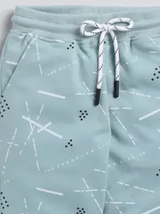 Ginie Boys Green Printed T-shirt with Pyjamas