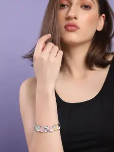 DressBerry Silver Toned Silver-Plated Kada Bracelet