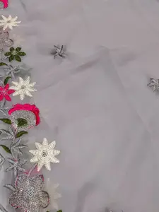 Panzora Floral Embroidered Sequinned Unstitched Dress Material