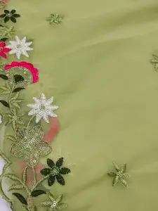 Panzora Floral Embroidered Sequinned Unstitched Dress Material