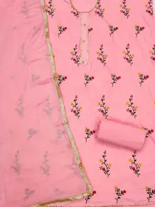 Panzora Floral Embroidered Unstitched Dress Material