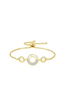Peora Cubic Zirconia Gold-Plated Charm Bracelet