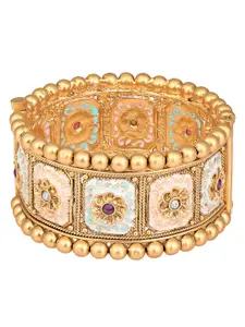 Peora American Diamond Gold-Plated Kada Bracelet