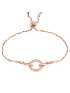 Peora Cubic Zirconia Rose Gold-Plated Charm Bracelet