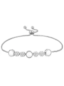 Peora Cubic Zirconia Silver-Plated Charm Bracelet