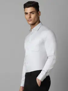 Louis Philippe Striped Printed Cotton Slim Fit Opaque Formal Shirt