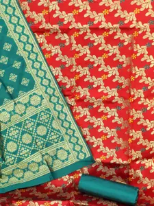 MANVAA Ethnic Motifs Woven Design Banarasi Jacquard Unstitched Dress Material