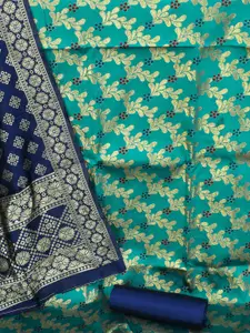 MANVAA Ethnic Motifs Woven Design Zari Banarasi Unstitched Dress Material