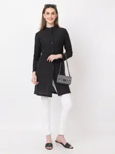 KEIKO Woven Design Boat Neck Kurti