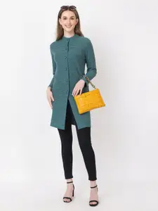 KEIKO Woven Design Boat Neck Kurti