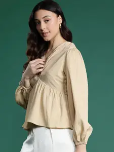 DressBerry Puff Sleeves Twisted Empire Top