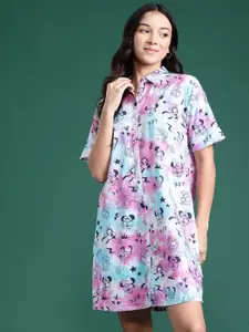 DressBerry Disney Collection Cotton Printed Dyed Shirt Dress