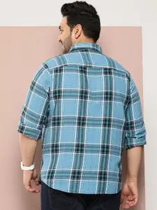 Sztori Men Plus Size Pure Cotton Checked Casual Shirt