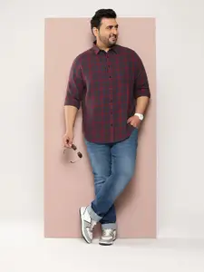 Sztori Men Plus Size Pure Cotton Checked Casual Shirt