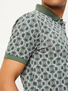 max Abstract Printed Polo Collar Pure Cotton T-shirt