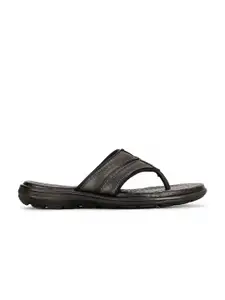 Hush Puppies Men Textured Leather Comfort Sandals