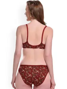 Aamarsh Pack Of 2 Printed Lightly Padded Cotton Bra & Briefs