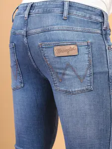 Wrangler Men Vegas Skinny Fit Low-Rise Heavy Fade Stretchable Jeans