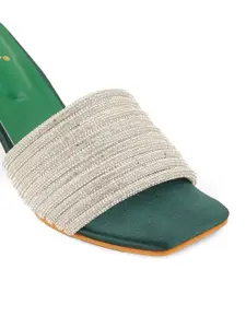 SCENTRA Embellished Open Toe Slim Heels